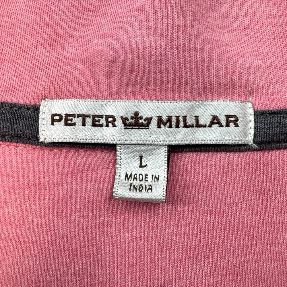 Peter Millar Seaside Wash Pique 1/4 Zip Pullover Golf‎ Men's Size Large Salmon
